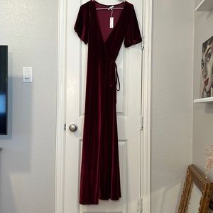 Velvet wrap dress